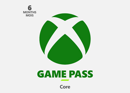 MEMORY-Xbox Game Pass Core - 6 Month Subscription 44.99 CAD